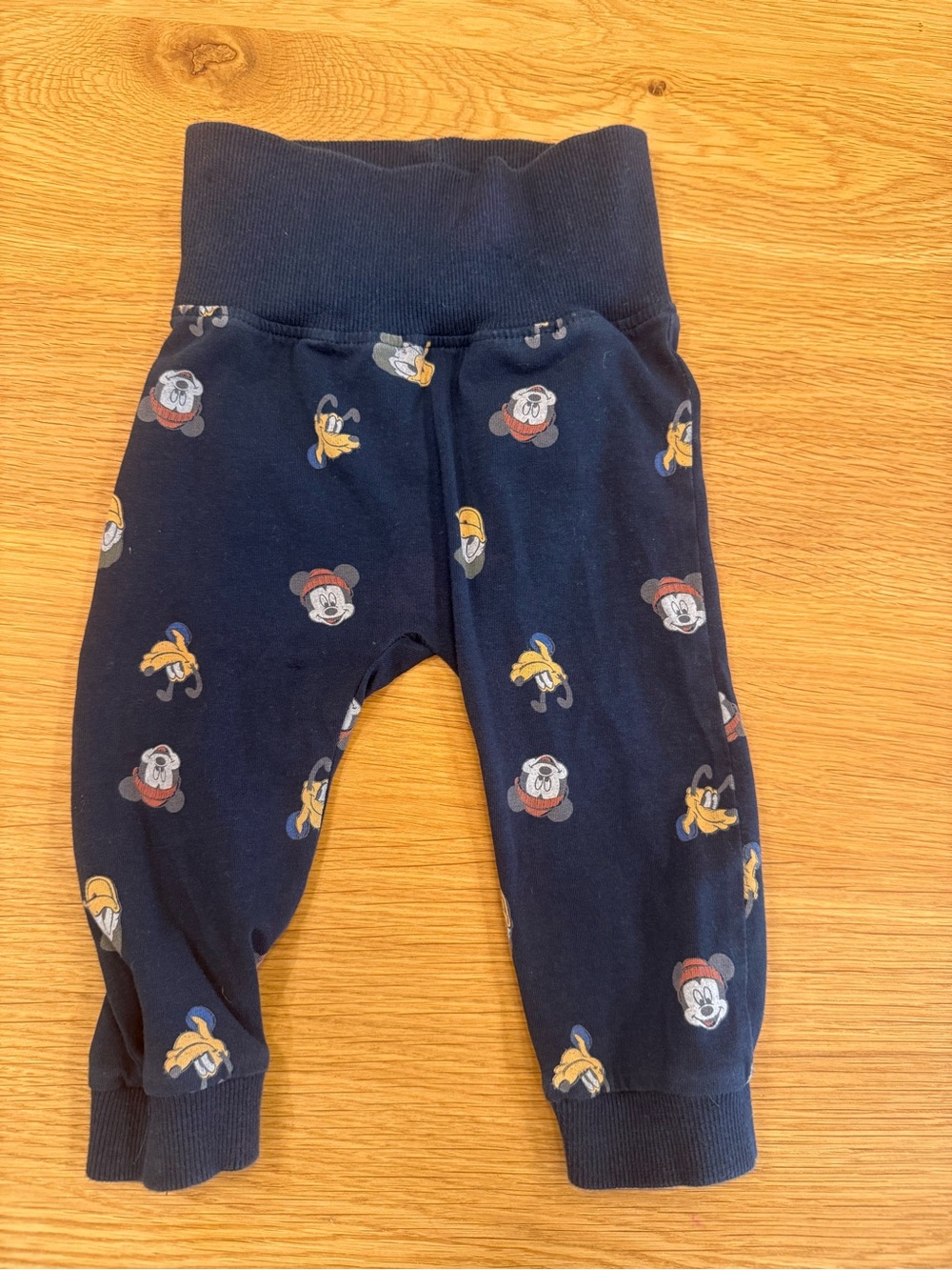 name it Baby Mickey and Friends Navy Character Print Pull-On Pants cotton 4-6m